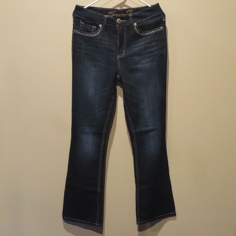 Seven7 Boot Cut Jeans Denim Dark Blue Jeans